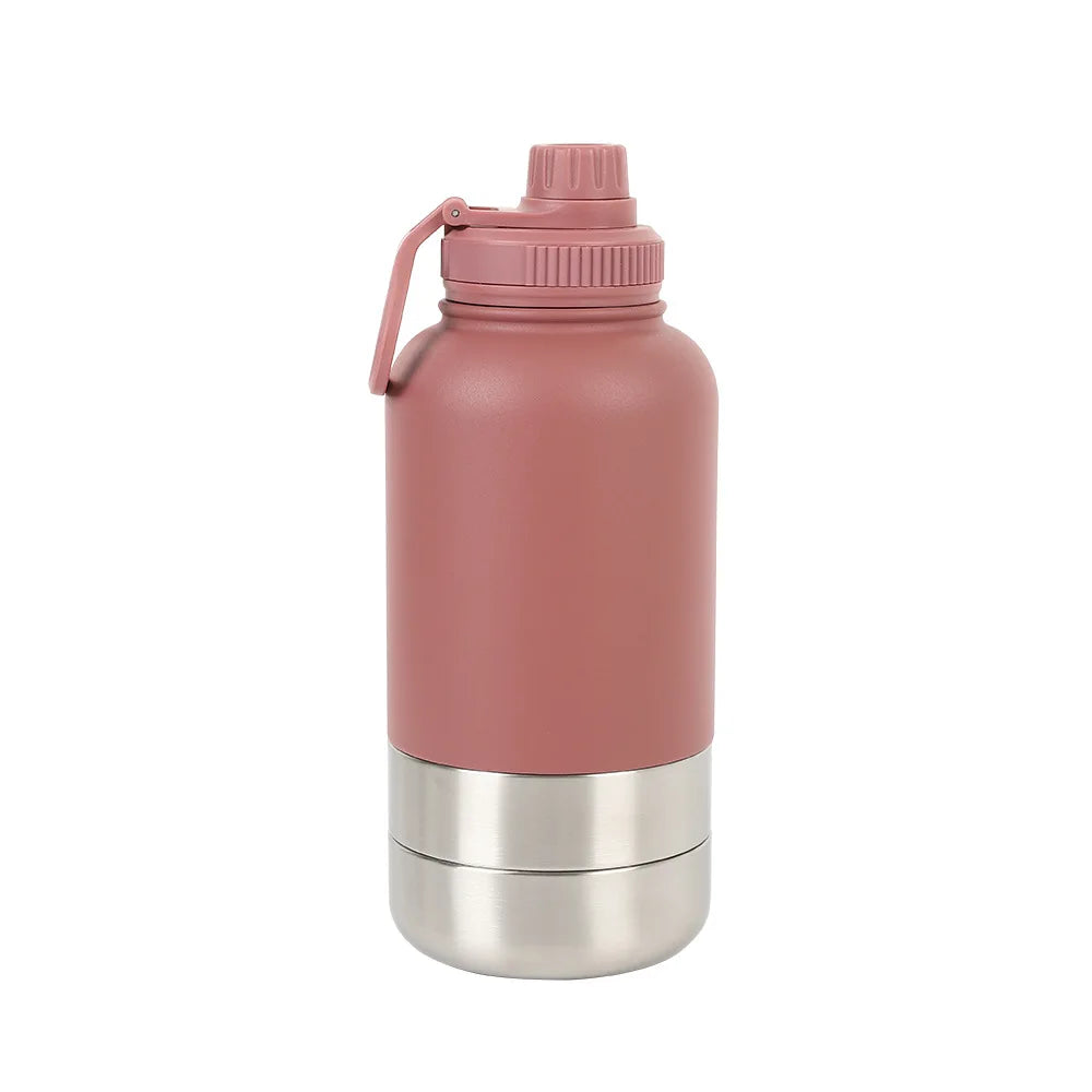Sip & Snack Pet Travel bottle - 32 oz Double Wall Stainless Steel Insulated
