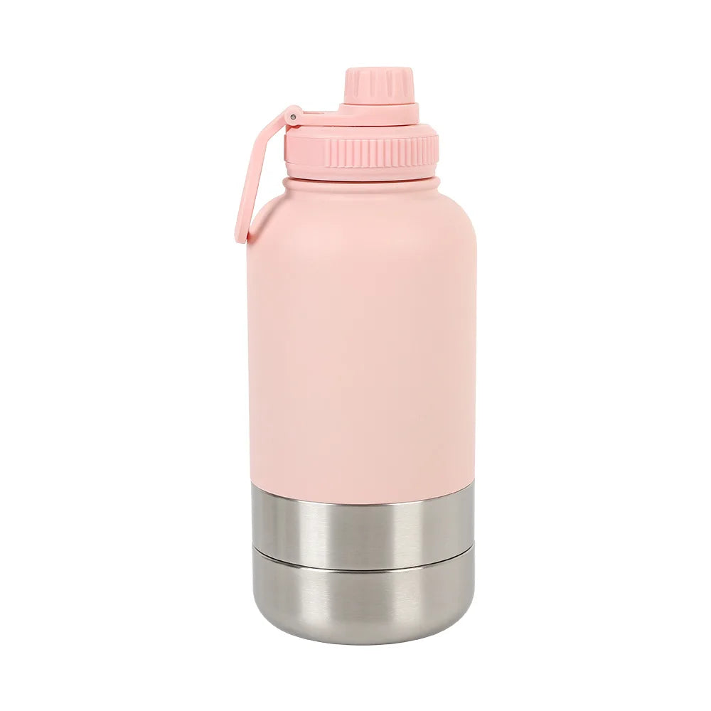 Sip & Snack Pet Travel bottle - 32 oz Double Wall Stainless Steel Insulated